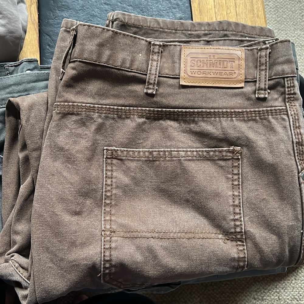 Brown like new SCHMIDT WORKWEAR tough COTTON comfort carpenter casual pant Jean